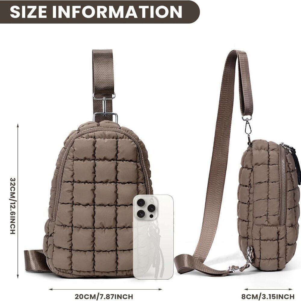 Stylish Puffer Sling Backpack with Adjustable Strap - Perfect for Daily Use - Picture 6 of 6